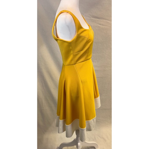 Esteban Cortazar Dress Womens Size 2 Yellow Fit Flare 60s 50s Retro Style - Picture 5 of 11